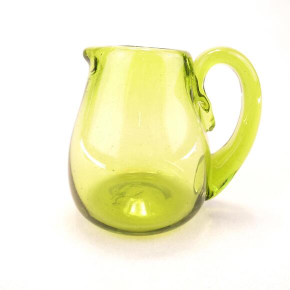 Vintage Jamestown GlassHouse Factory Miniature Art Glass Pitcher Green Handblown - Picture 1 of 4